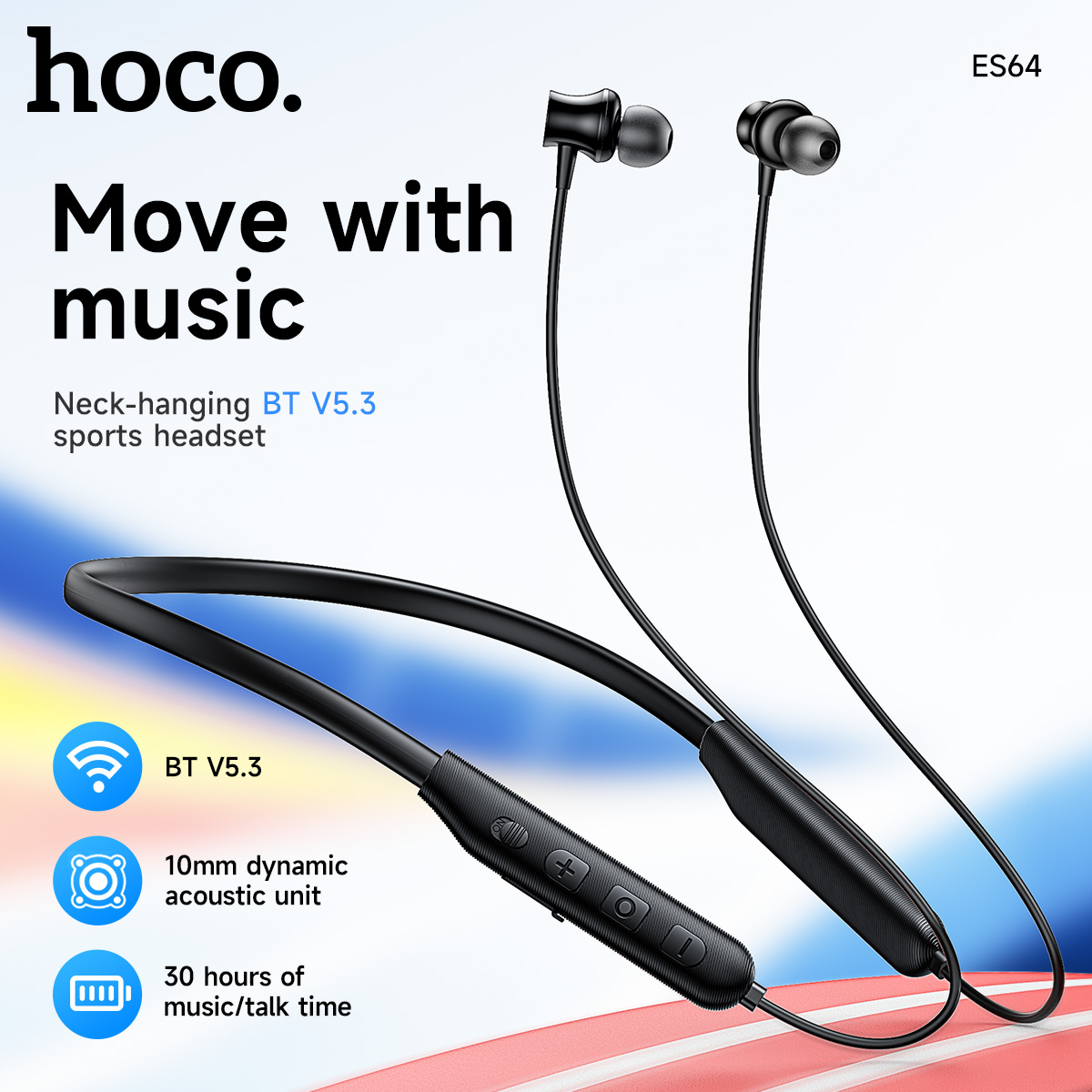Magnetic Neckband Sports Earphones - HOCO-auriculares inalámbricos con banda para el