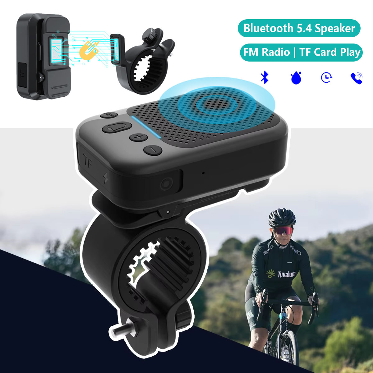 Portable Bluetooth Speaker Waterproof Ipx7 - Mini altavoz inalámbrico para bicicleta, Bluetooth