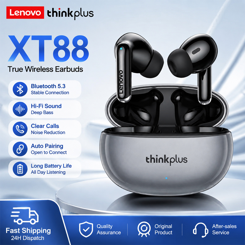 Anc Wireless Over Ear Headphones - Auriculares inalámbricos Bluetooth Lenovo XT88 con